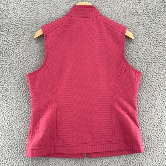 Talbots Jacket Womens Small Petite Pink Vest Quilted Sleeveless Full Zip Pocket - Picture 3 of 11